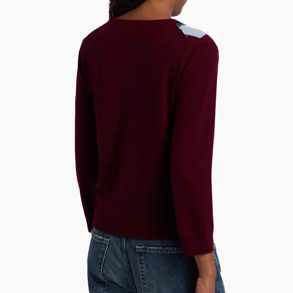 GANNI Argyle Wool-Cashmere Cardigan - Picture 5 of 10